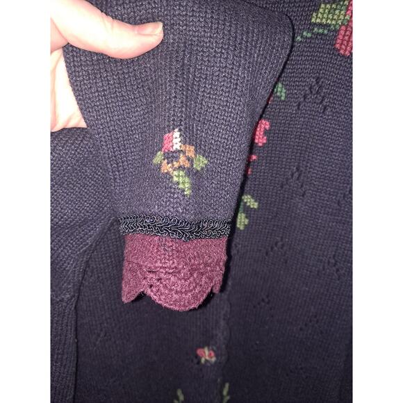 Vintage Capacity Grandma‎ Chic Button Up Sweater with Front Pockets Size L - Picture 5 of 9